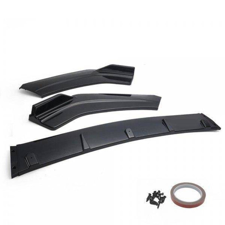 Universal Car Front Bumper Lip Spoiler (3 pcs) Matt Black