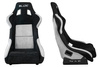 Racing seat SLIDE KS2 Premium Black & Grey Suede Silver Glitter