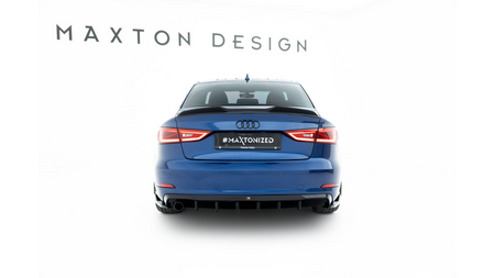 Diffuser Audi A3 8V Facelift Rear Valance Version with a single exhaust tip