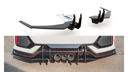 Diffuser Honda Civic X Type-R Rear Valance + Flaps Red Racing Durability v.2