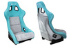 Racing seat SLIDE KS2 Premium Mint & Quilted Grey Suede Silver Glitter