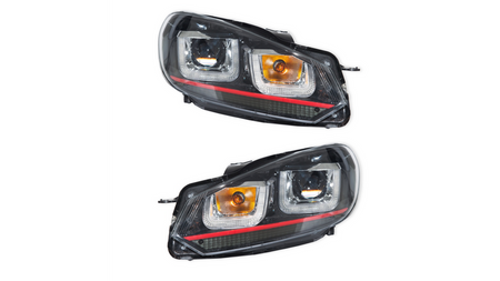 Lights Volkswagen Golf VI Front DRL Red-Black