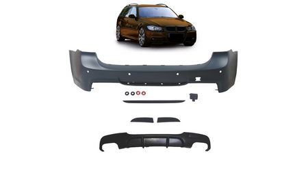 Bumper BMW 3 E91 Rear with Diffuser