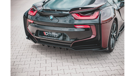 Splitter BMW i8 I12 Rear Central with Diffuser Gloss Black