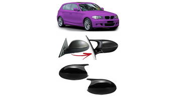Mirror Cover Set BMW 1 E81 E82 E87 E88 3 E90 E91 E92 E93 Gloss Black