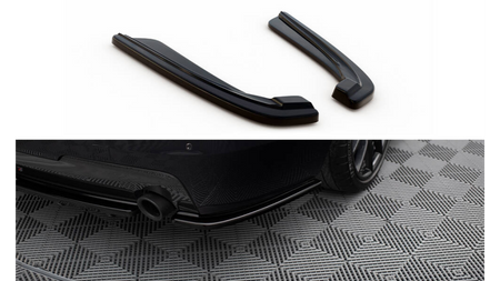 REAR SIDE SPLITTERS for BMW 5 F11 M-PACK (fits two single exhaust ends) Gloss Black