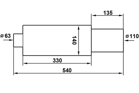 Tłumik Końcowy TurboWorks 110mm wejście 63,5mm