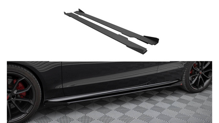 Diffuser Audi A5 8T Facelift Side Skirts Street Pro Black + Gloss Flaps