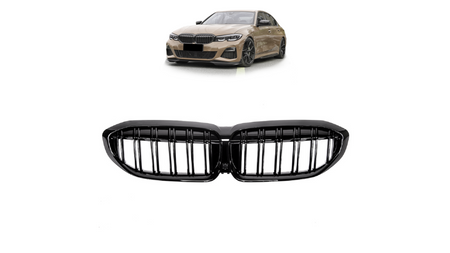 Grill BMW 3 G20 G21 podwójne żeberka Gloss Black