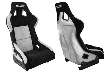 Racing seat SLIDE KS2 Premium Black & Grey Suede Silver Glitter