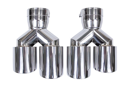 Exhaust 89mmx2 Inlet 76mm Polished Set