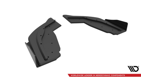 Splitter BMW 1 F40 M-Pack Rear Side Street Pro v.1 Black-Red + Gloss Flaps