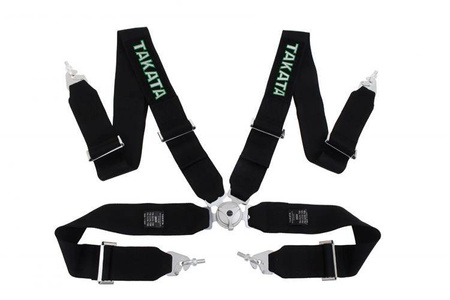 Racing seat belts 4p 3" Black Takata Replica