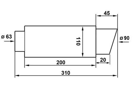 Tłumik Końcowy TurboWorks 90mm wejście 63,5mm