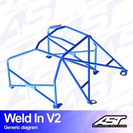 Klatka bezpieczeństwa BMW (E36) 3-Series 3-drzwiowa Compact RWD spawana w V2