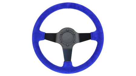 Kierownica SLIDE 350mm offset:90mm Zamsz Blue