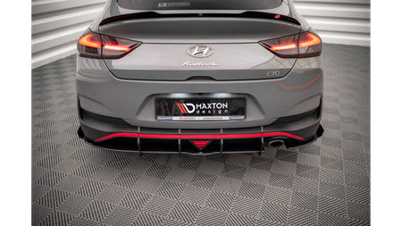 Splitter Hyundai I30 Fastback N-Line III Facelift Tył Boczne Street Pro Black + Gloss Flaps