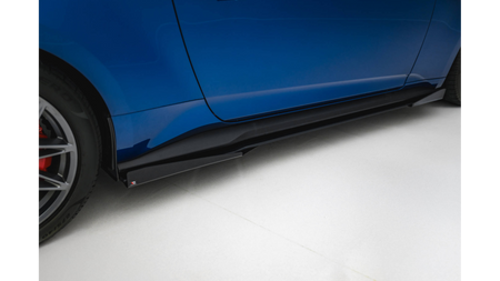 Side Skirts Ford Mustang GT Mk7 Street Pro Black-Red + Gloss Flaps