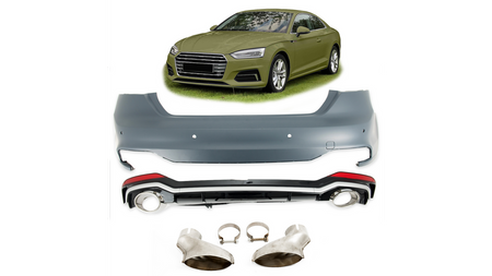 Bumper Audi A5 F5 Rear with Diffuser and Pipes