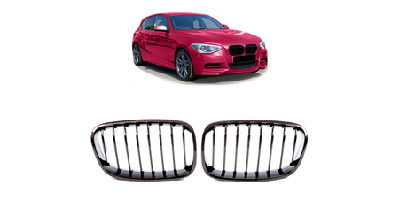 Grill BMW 1 F20 F21 pojedyncze żeberka Carbon Look