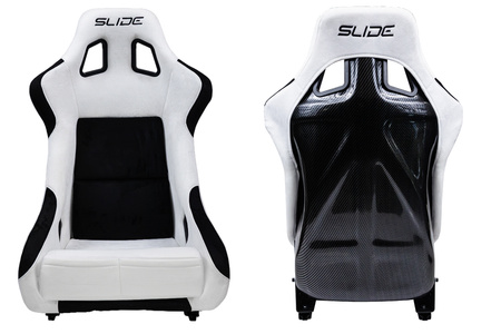Racing seat SLIDE KS2 Premium White & Black Welur Carbon