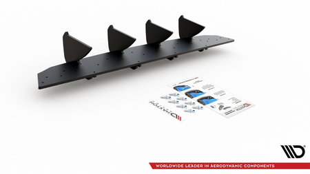 Diffuser Volkswagen Golf 8 Rear Racing Durability v.2 Black-Red