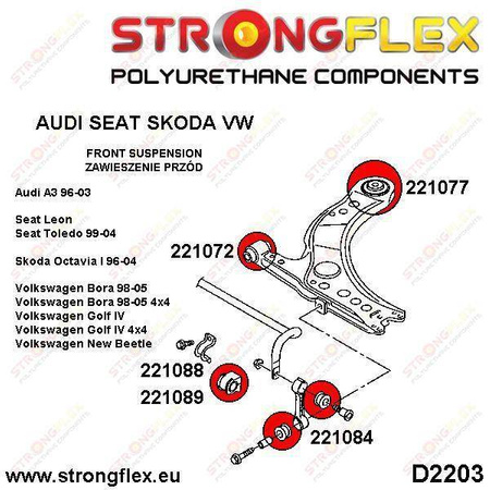 Front suspension bush kit SPORT