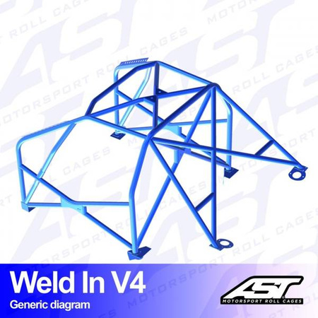 Roll Cage FIAT Panda (Type 141) 3-doors Hatchback 4x4 WELD IN V4