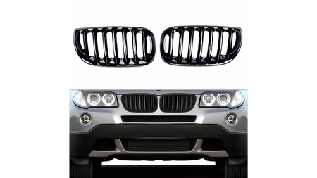 Grill BMW X3 E83 pojedyncze żeberka Gloss Black