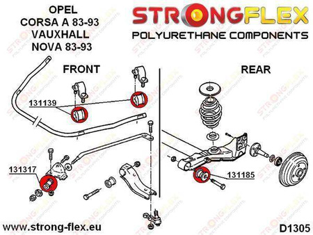 Front tie bar to chassis bush