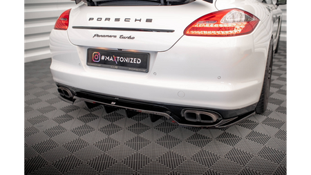 Splitter Porsche Panamera Turbo 970 Rear Central with Diffuser Gloss Black