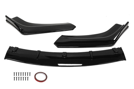 Universal Car Front Bumper Lip Spoiler (3 pcs) Gloss Black