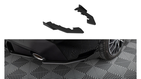 Splitter BMW 2 G42 Tył Boczne Street Pro Black + Gloss Flaps