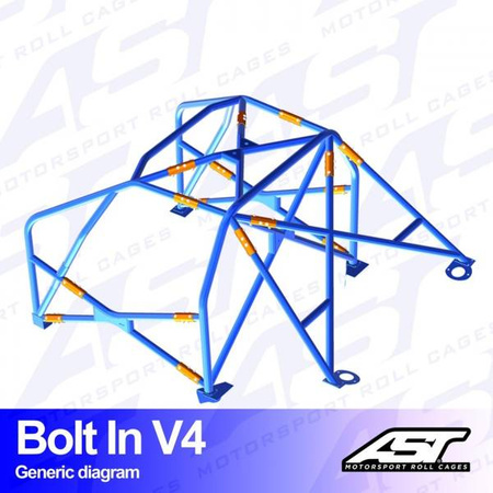 Roll Cage FIAT Panda (Type 141) 3-doors Hatchback 4x4 BOLT IN V4