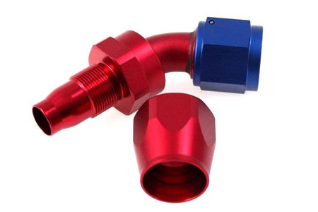 Reusable swivel hose end 45deg AN12