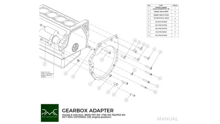 Gearbox Adapter Plate Honda K K20 K24 - BMW DCT DKG GS7D36SG / N54 GS6-53BZ