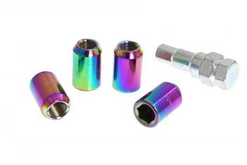 Wheel Lug Nuts Alu M12x1.25 Neochrome Cone seat through