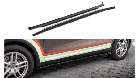 Side Skirts Diffusers Porsche Cayenne Mk2 Gloss Black