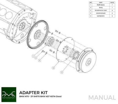 Adapter Kit BMW V12 M70 - BMW ZF 8HP70 N57 N57N Diesel