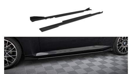 Diffuser BMW 2 G42 Side Skirts Street Pro Black-Red + Gloss Flaps