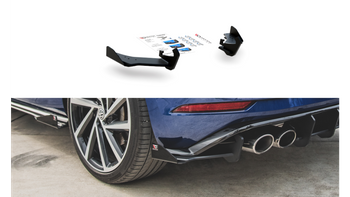 Splitter Volkswagen Golf 7 Facelift R Rear Side Racing Durability Black-Red + Gloss Flaps