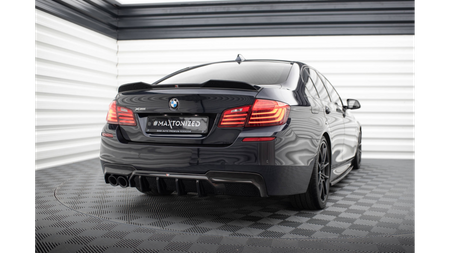 Diffuser BMW 5 F10 M-Pack Rear Valance v.2 Version with double exhaust on one side Gloss Black