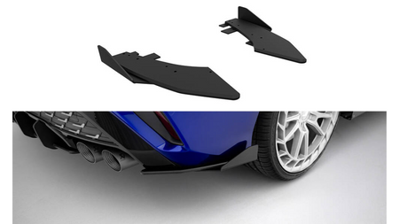 Splitter Audi S3 8Y Facelift Rear Side Street Pro Black-Red + Gloss Flaps