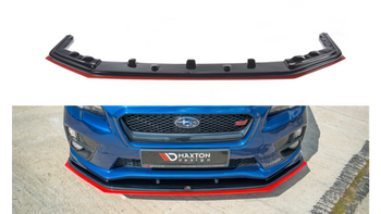 Splitter Subaru WRX STI przód v.4 Gloss Black + Red