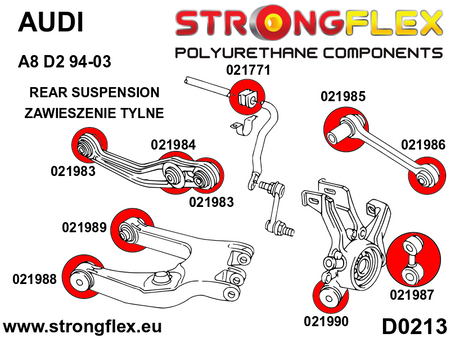 Rear suspension bush kit