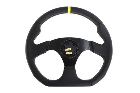 Steering wheel SLIDE 350mm offset:25mm Leather Yellow