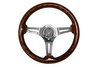 Steering wheel 350mm Wood Silver