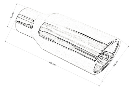 Końcówka tłumika 102mm wejście 70mm Polerowana