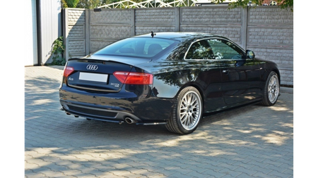 Splitter Audi A5 8T S-Line Rear Central with Diffuser Gloss Black