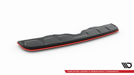 Splitter Subaru WRX STI Rear Central v.2 Red + Gloss Black